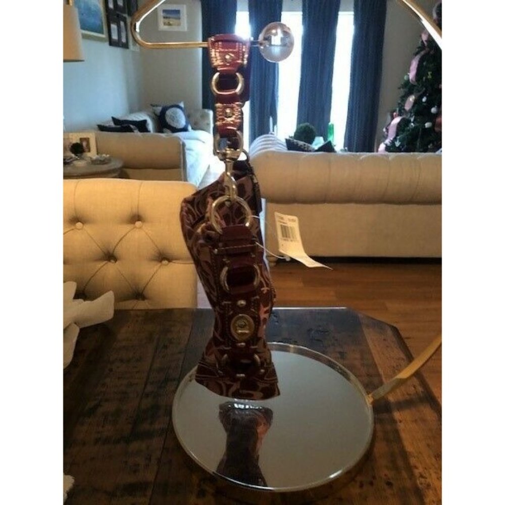 NWT $348 MAROON PATENT LEATHER COACH CARLY SIGNATURE HANDBAG BRAND NEW RARE FIND - Picture 4 of 7